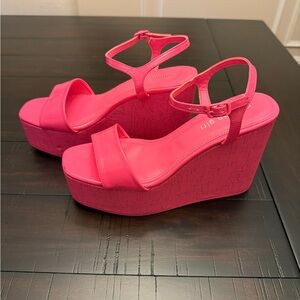 Steve Madden Hot Pink Wedge Sandals